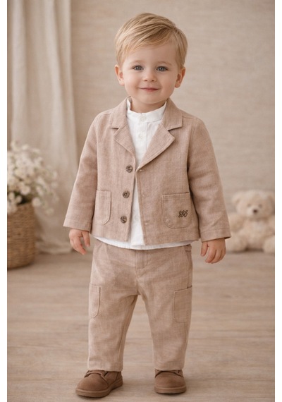 Uğur Bebe Vizon Renk Cool Erkek Bebek Doğal Dokuma Rahat Kesim Takım Şık Ceket Pantolon Gömlek, Özel Gün Vizon Vizon Uğur Bebe Vizon Renk Cool Erkek Bebek Doğal Dokuma Rahat Kesim Takım Şık Ceket Pantolon Gömlek, Özel Gün Vizon Vizon