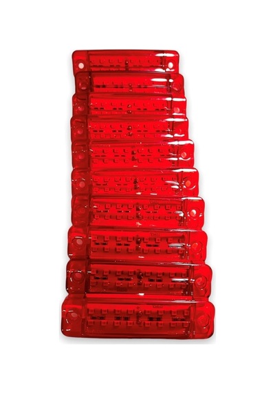Ahmet Otomotiv 10 Adet Çift Sıra Parmak Led Kırmızı Renk 10cm 16 Led