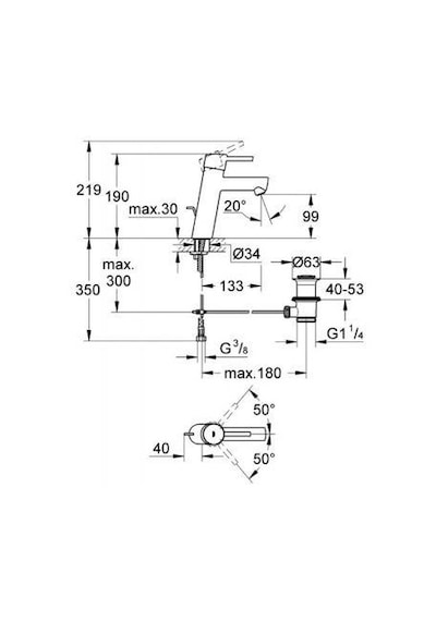 Grohe Concetto Single Tek Kumandalı Lavabo Bataryası 23450001