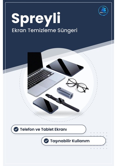 Telefon Tablet Ekran Temizleme Spreyli Mikrofiber Süngeri Taşınab