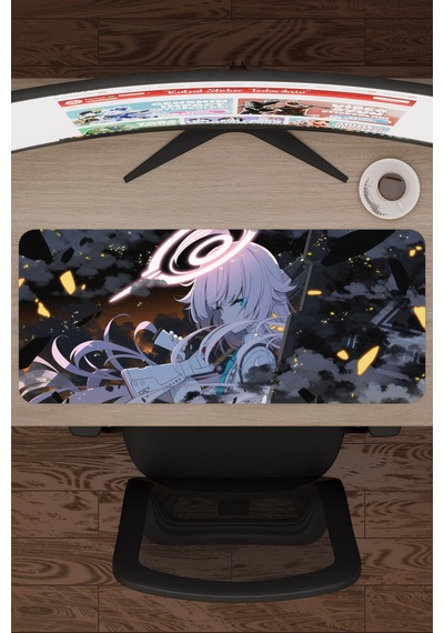 Blue Archive Kaymaz Dikişli Kauçuk Oyuncu Mousepad V3 - 70x30 Xl Gaming Mouse Pad Fare Altlığı