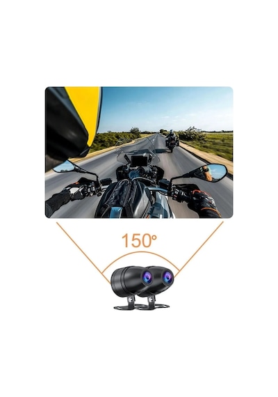 Knmaster Motocam 1000 Çift Kameralı Full HD Motosiklet DVR Sistemi