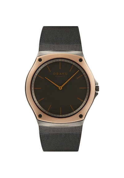 Obaku Denmark V316lxdjmj Quartz Hasır Kordon Siyah Safir Cam 40 Mm Erkek Kol Saati Rose Gold