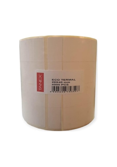 Tanex Eco Termal Etiket 20x40 Bitişik 4 Lu 25mm 4000 Adet/rl 50