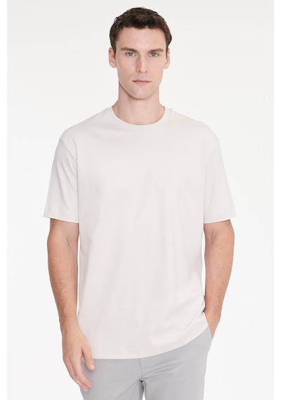 Ac&co Erkek Tas %100 Pamuk Modern Fit Normal Kesim Bisiklet Yaka Tişört Taş Rengi