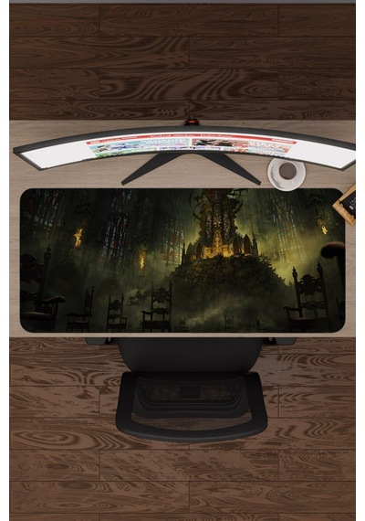 Demon's Souls Kaymaz Dikişli Kauçuk Oyuncu Mousepad V4 - 90x40 Xxl Gaming Mouse Pad Fare Altlığı