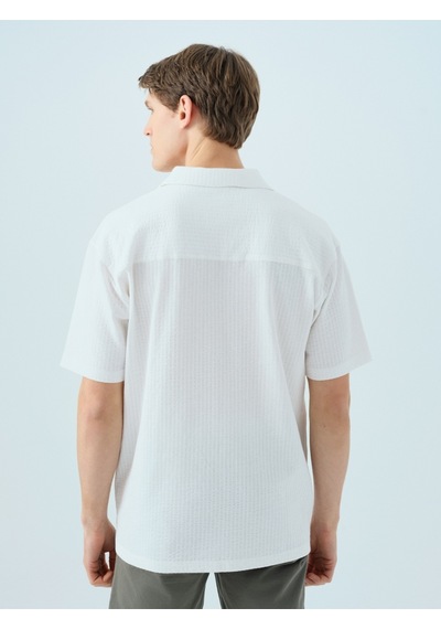 Relax Fit Erkek Polo K.kol Beyaz