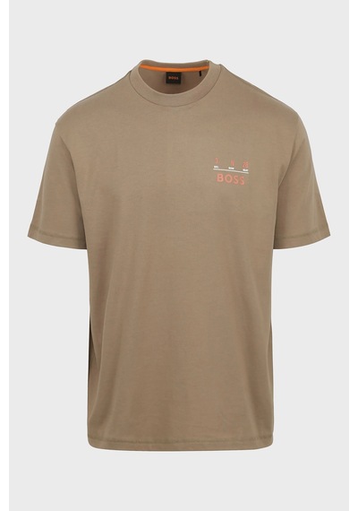 Boss Erkek T Shirt 50515553 246 Sütlü Kahve Sütlü Kahve Sütlü Kahverengi