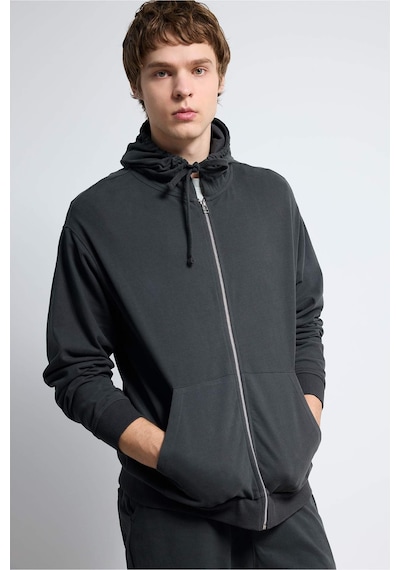 Defacto %100 Pamuk Fermuarlı Sweatshirt F9812ax26spar221 Antrasit-ar221