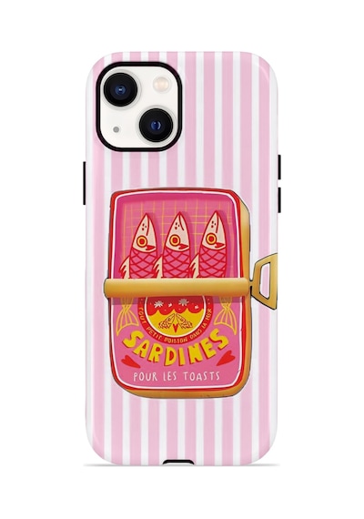 Apple iPhone Uyumlu 13 Vorian Çift Katmanlı Kılıf Sardine Club Pink