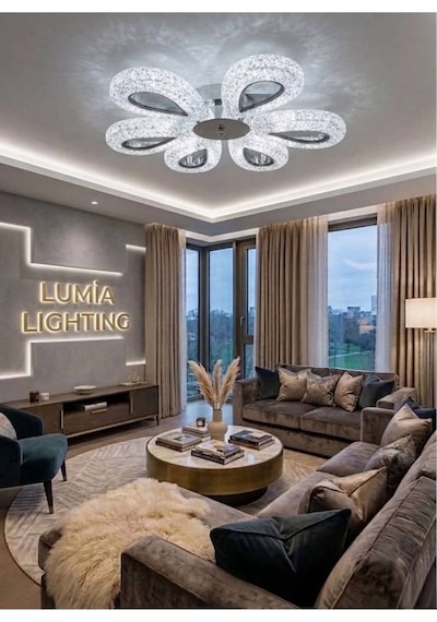 LumiaLighting Damla Model 6"lı Gümüş Kumandalı 3 Renk Modu Ledli Modern Plafonyer Salon Mutfak Çocuk Yatak Odası Led Avize