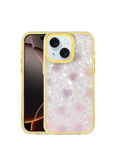 Apple Uyumlu iPhone 14 Lumi Desenli Kapak - Sarı Çok Renkli