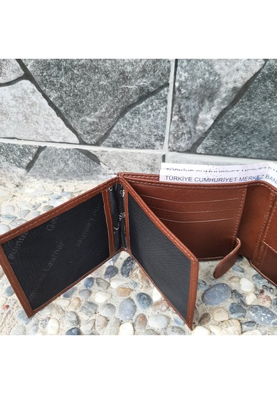 Gvnbag Hakiki Deri Erkek Bozuk Para Gözlü Taba Cüzdan Gvn-0132