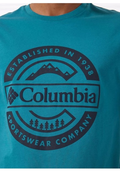 Columbia Csc Button Badge Erkek Kısa Kollu Tişört Cs0387 Yeşil