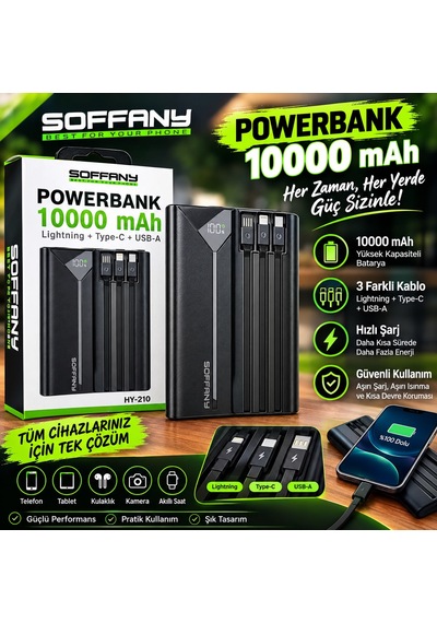 Soffany Hy-210 10000 Mah Powerbank - Lisinya Çok Renkli