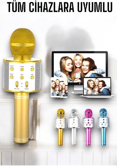 Taşınabilir Bluetooth Karaoke Mikrofon: Hafıza Kart Girişli Etkileyici Performans Mh-hs5662-3545