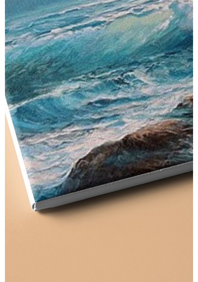 Webstyle Sayılarla Boyama Seti Kasnaklı Turkuaz Dalgalar 60 X 75 Cm
