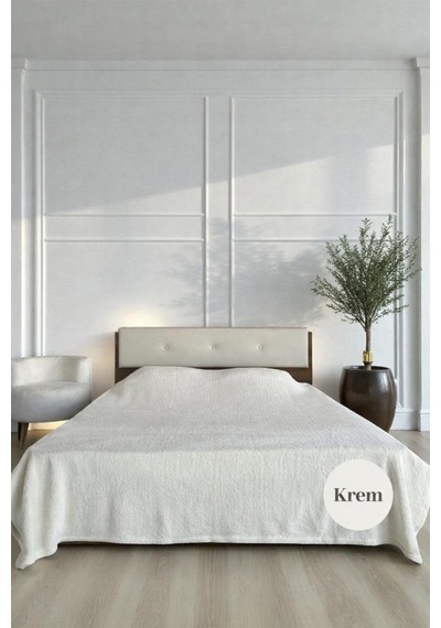 Welsoft Çift Kişilik Battaniye 200x220 Cm Krem Krem