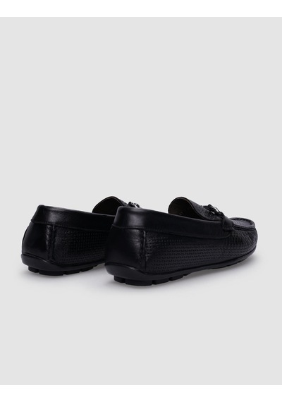 Cabani %100 Hakiki Deri Siyah Tokalı Erkek Loafer Siyah