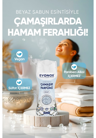 Clean Granül Çamaşır Parfümü & Çamaşır Yumuşatıcı Everest Beyaz Sabun Esintisi 210 Gr Tekli