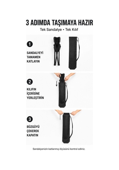 Kamp Sandalyesi Taşıma Kılıfı, Antrasit 100 25 Cm