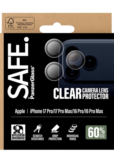 Safe By Panzerglass Apple Uyumlu iPhone 17 Pro Max 16 Transparent Kamera Lens Koruyucu Safe By Panzerglass Apple Uyumlu iPhone 17 Pro Max 16 Transparent Kamera Lens Koruyucu