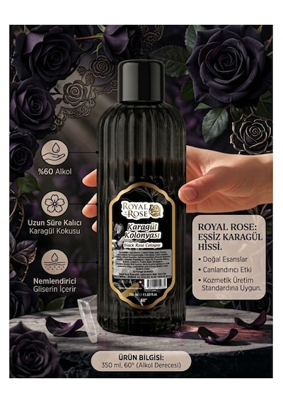 Karagül Kolonyası 60 Yoğun Ve Kalıcı Gül Kokusu Ferahlatıcı & Şık Günlük Ve Özel Kullanım-350 Ml