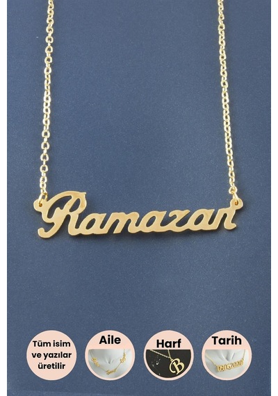 Ramazan - 452 - İsimli - Kmrsfres - Kolye Sarı altın