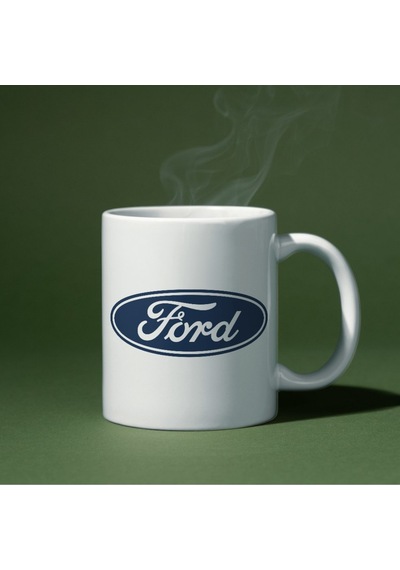 Applucky Ford Logo Tarihçesi Baskı Kupa Bardak Beyaz