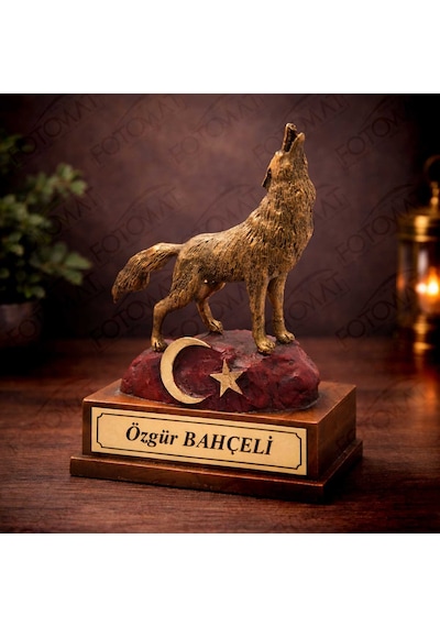 Kişiye Özel Bozkurt Biblosu Figürü - Ülkücü Bozkurt Hediye