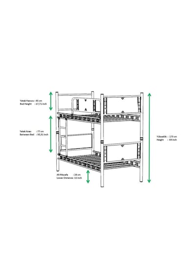 Argimo Elegan Metal Ranza Ve Karyola 90 x 200 Ceviz