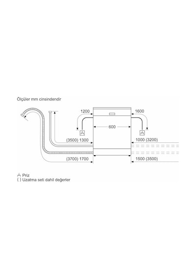 Bosch SMS6ENY60T 6 Programlı 13 Kişilik Bulaşık Makinesi