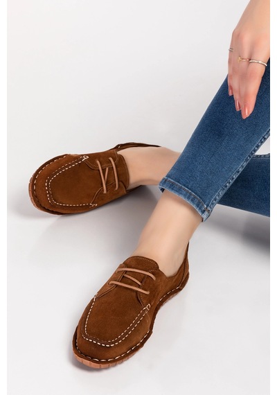 Gondol Hakiki Deri Esnek Hafif Loafer Ayakkabı Esl.602 Taba