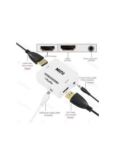 Hdmı To Hdmı + 3.5Mm Kulaklık 4437P Ayırıcı Ses Analog Çevirici