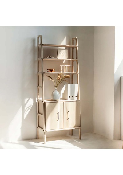 Woodesk Rota, Ahşap Kitaplık Ve Raf Ünitesi, 190x75 Natural Renk