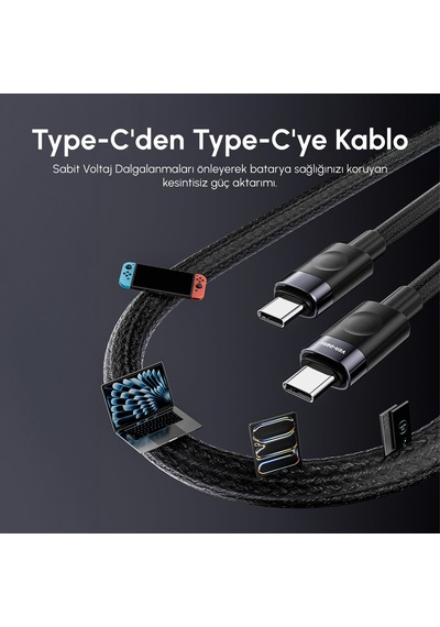 Ven-dens Vd-dcm05 Premium Usb-c Hızlı Şarj Kablosu 60w - 2 Metre