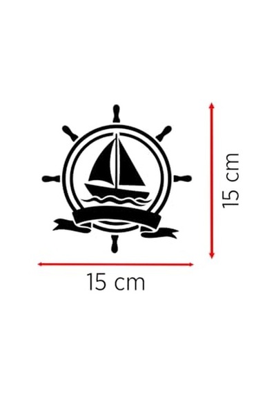 Yelkenli Ve Gemi Dümeni Oto Sticker - Denizci Tarzı Araç Sticker 15x15cm Diğer