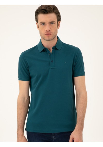 Zümrüt Slim Fit Polo Yaka Merserize T-shirt Yeşil