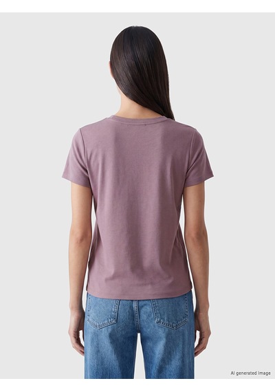 Lcw Everyday Pembe Bisiklet Yaka Soft Touch Kadın Tişört