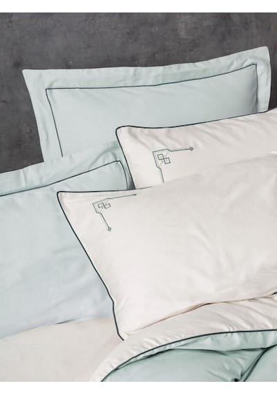 Cotton Box Elite Saten Çift Kişilik Nevresim Takımı Vanko Mint Mint Yeşili