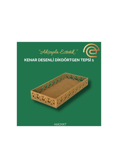 Kenar Desenli Tepsi Orta