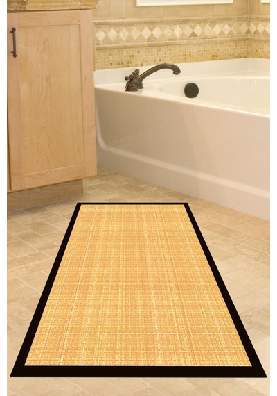 Kaymaz Taban Djt Banyo Mutfak Salon Halı Trend Dokuma Desen E5007 Turuncu Kahve