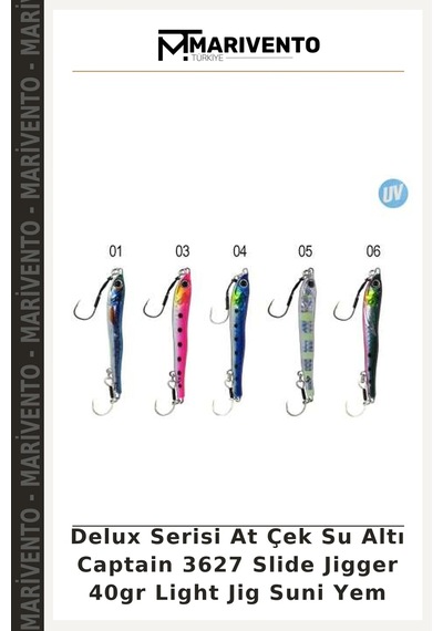 Delux Serisi At Çek Su Altı Captain 3627 Slide Jigger 40gr Light Jig Suni Yem