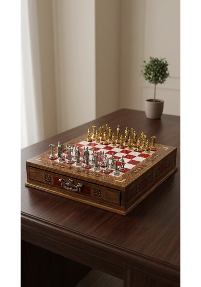Roma Crimson-chess Set
