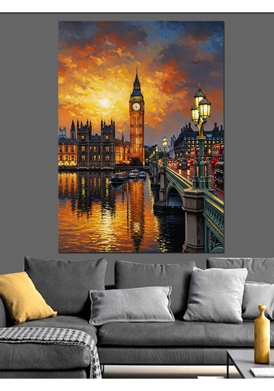 Ahşap Tablo Londra Big Ben Manzara