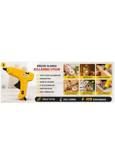 Eltaş 40w Mum Silikon Tabancası Sıcak Slikon Yapıştırma Tabancası Lrd-123
