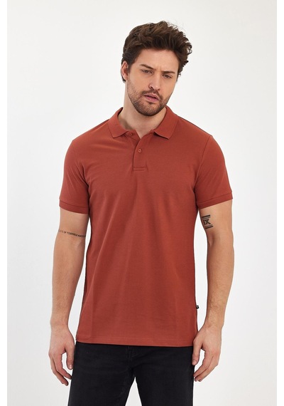 Nemonti Premium Penye Polo Yaka T-shırt Copper Brown