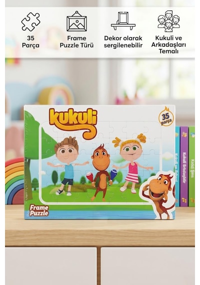 35 Parça Kukuli Ve Arkadaşları Çocuk Frame Puzzle Eğitici Ve Eğlenceli Çocuk Yapboz 1