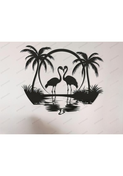 Tropikal Flamingo Duvar Dekoru - 3d Yazıcı Baskı 21 X 17
