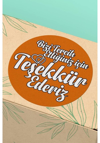 Teşekkür Ederiz Turuncu Kargo Sticker 3x3cm St2155 Çok Renkli